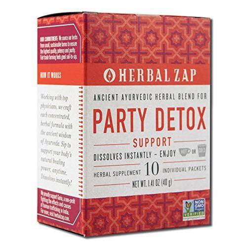 Herbal Zap Party Detox Ayurvedic Herbal Supplement 1 Box of 10 Packets