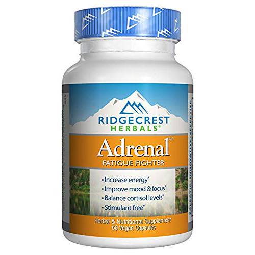 RidgeCrest Herbals Adrenal Fatigue Fighter, Adaptogen Stress Support, 60 Vegetarian Capsules (2 Pack)