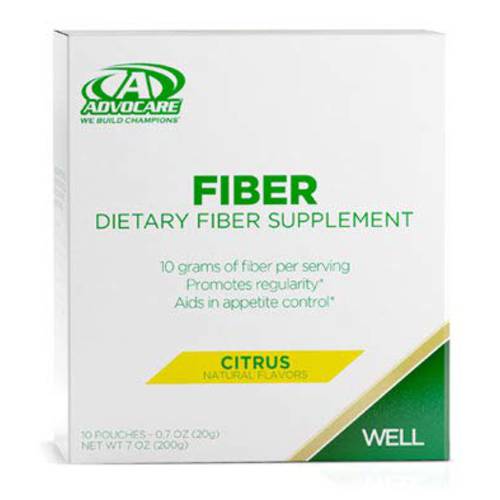 AdvoCare Fiber Dietary Supplement - Fiber Powder Supplement with Soluble and Insoluble Fiber - Citrus Flavor - 10 Pouches