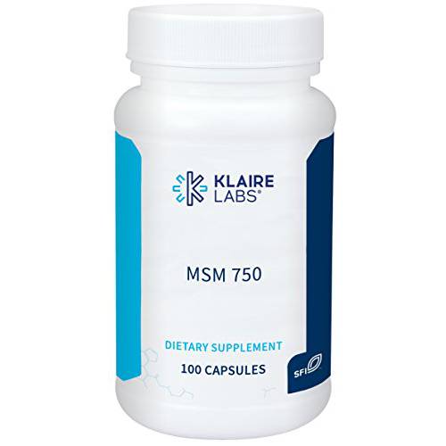 Klaire Labs MSM 750 - Clinically Tested to Support Joint Comfort & Structure, Methylsulfonylmethane as OptiMSM (100 Capsules)