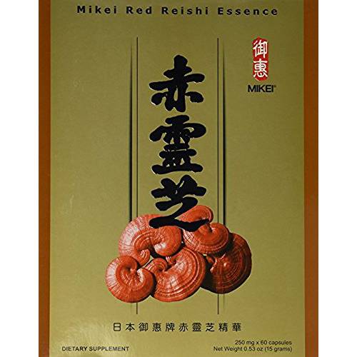 Mikei Red Reishi Essence 60 Capsules Ganoderma Lucidum Extract Powder 250mg Dietary Supplement Product Made in Japan