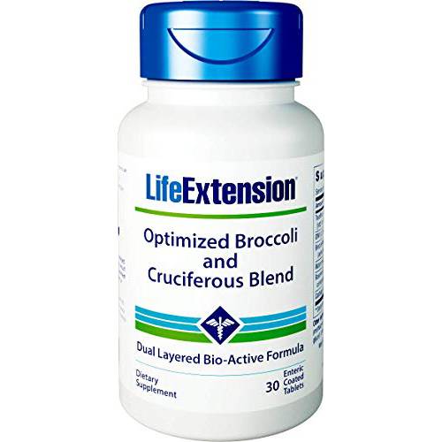 Life Extension Optimized Broccoli & Cruciferous Blend – Broccoli Seed, Rosemary, Cabbage Extract Green Vegetable Food Supplement Pills - Gluten-Free, Non-GMO, Vegetarian – 30 Tablets