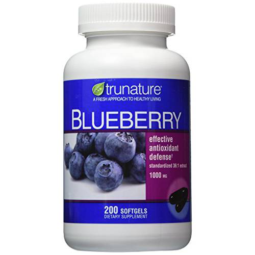 TruNature Blueberry Standardized Extract 1000 mg - 2 Bottles, 200 Softgels Each