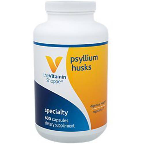 Psyllium Husks – Plantago Ovata Fiber Supplement That Supports Regularity Healthy Cholesterol, 840 mg per Serving Gluten Free (600 Capsules) by The Vitamin Shoppe