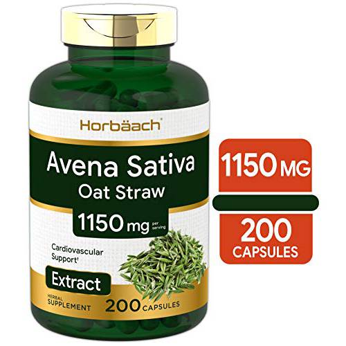Avena Sativa Extract 1150 mg | 200 Capsules | Oat Straw Extract | Non-GMO, Gluten Free | by Horbaach
