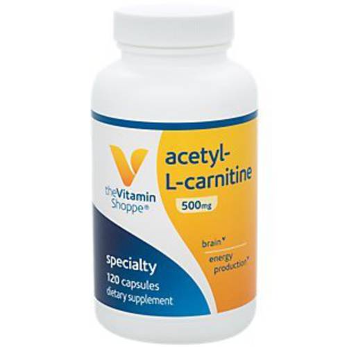 AcetylLCarnitine 500mg – Supports Healthy Brain Memory Function, Promotes Energy Production – Carnipure™ Offers Purest Form of LCarnitine (120 Capsules) by The Vitamin Shoppe