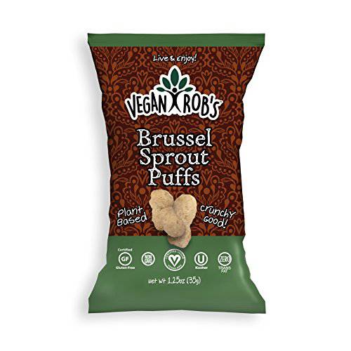 Vegan Rob’s Puffs, Brussel Sprout | Gluten-Free Snack, Plant Based, Vegan, Zero Trans Fats, Non GMO | 1.25 Ounce Snack Size Bags (24 Count)