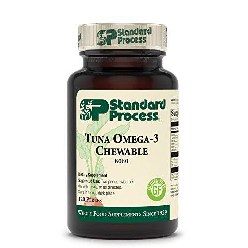Standard Process Tuna Omega-3 Chewable - Whole Food Antioxidant, Brain Health and Brain Support, Skin Health and Hair Health with Tuna Oil - 120 Chewable Softgels