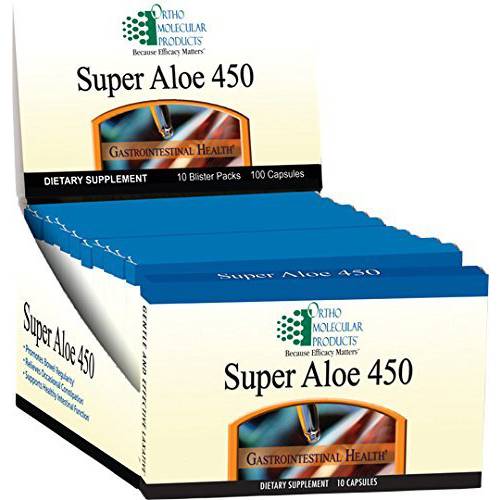 Ortho Molecular - Super Aloe 450 - 10 Blister Packs - 10 capsules each pack (total of 100 capsules)
