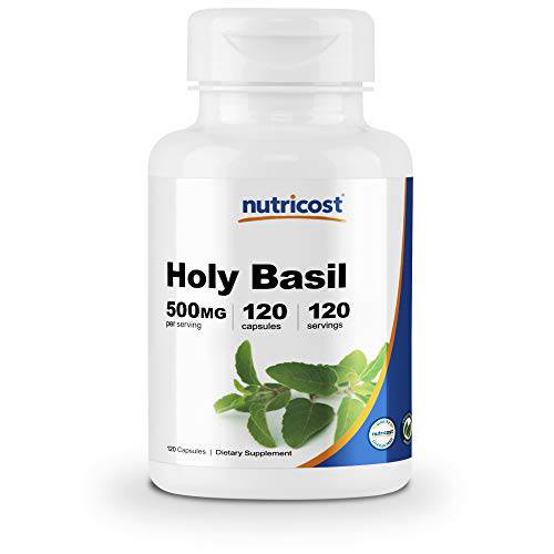 Nutricost Holy Basil Capsules 500mg, 120 Vegetarian Capsules - Gluten Free, Non-GMO