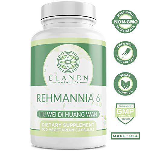 ELANEN naturals Liu Wei Di Huang Wan, Rehmannia 6, Six Flavor Rehmannia, 100 Vegetable Capsules