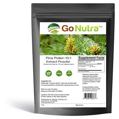 Pine Pollen Powder Cracked Broken Cell Wall | Pine Pollen Powder 10:1 Strength | Pine Pollen 1 lb. | Non GMO Superfood Tree Pollen Herbal Extract