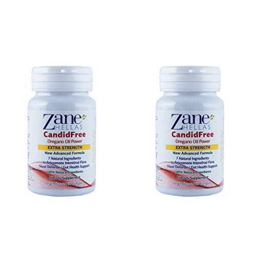 Zane Hellas Candidfree Softgels. Oregano Oil Power. Candida Support. Yeast Defense. Gut Health Support. Colon Health Support. Intestinal Flora Support. 100% Herbal Solution. 120 Softgels. Pack of 2