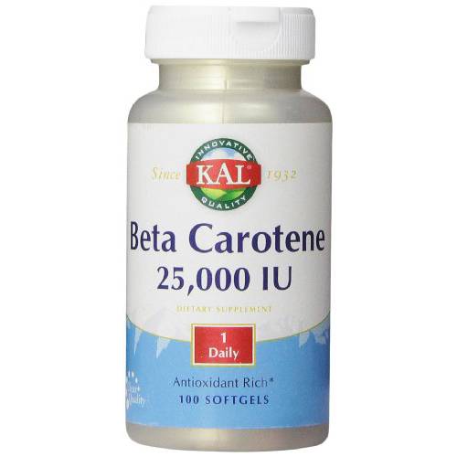 KAL Beta Carotene 25,000 IU Tablets, 100 Count