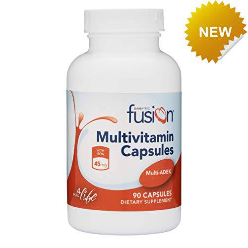 Bariatric Fusion High ADEK Multivitamin Capsule with 45mg Iron | Multi for Duodenal Switch Surgery Patients | Easy to Swallow Vitamin | 270 Count | Three Month Supply