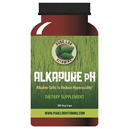 Pure Lab Vitamins Alkapure pH - 180 Vegi Caps Calcium Free, Sodium : Potassium Balanced Alkaline Salts to Improve Body pH