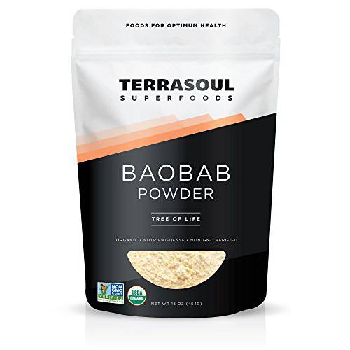 Terrasoul Superfoods Organic Baobab Powder, 48oz (4 Pack) - Vitamin C | Antioxidants
