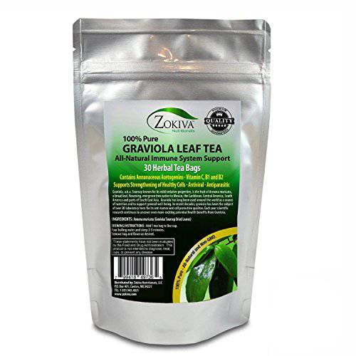 Graviola Tea (30 Bags) Soursop - Annona muricata - Guanabana - Premium Quality 100% Pure Leaf