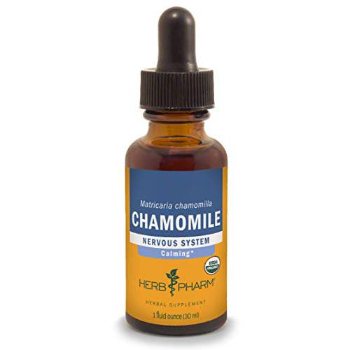 Herb Pharm Certified Organic Chamomile Liquid Extract for Calming Nervous System Support - 4 Ounce
