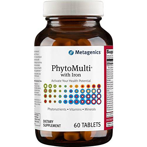 Metagenics PhytoMulti with Iron - Daily Multivitamin Supplement with Phytonutrients, Vitamins and Minerals for Multidimensional Health Support - 60 Tablets, 30 Day Supply