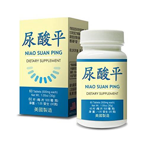Healthy Uric Formula - Niao Suan Ping Herbal Supplement Helps Promote Healthy Uric Acid Levels 60 Tablets 500mg/each Made in USA