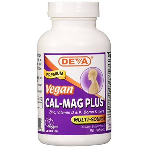 Deva Vegan Vitamins Calcium, Magnesium Plus, 90 Tablets (Pack of 12)
