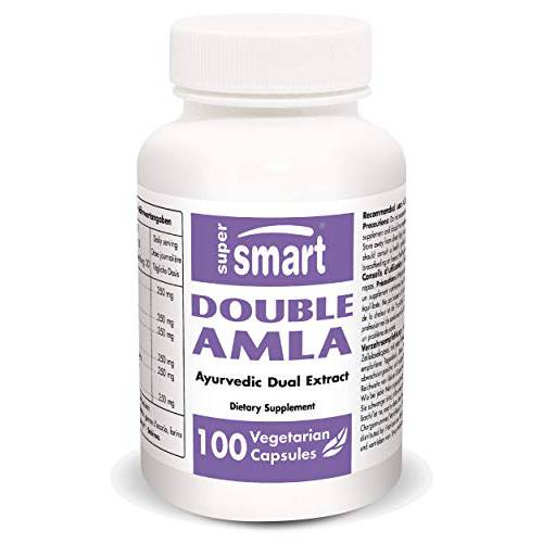 Supersmart - Double Amla - Extract Standardized to 45% Tannins - Saberry™ - Support Digestive Health - Anti Aging & Antioxidant Supplement | Non-GMO & Gluten Free - 100 Vegetarian Capsules