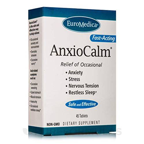 Euromedica AnxioCalm - 45 Tablets - Clinically-Studied Supplement for Fast-Acting Relief of Nervous Tension - Safe, Effective, Non-Drowsy - Perfect for Daily Use - 22 Servings