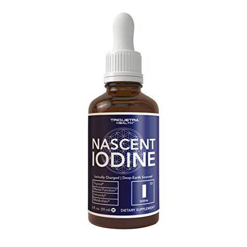 Nascent Iodine Supplement 400 Servings, Glass Bottle, Vegan, 1800 mcg - 600 mcg per - Pure, Clear Color - Supports Thyroid Health, Energy, Immunity & Metabolism (2 oz.)