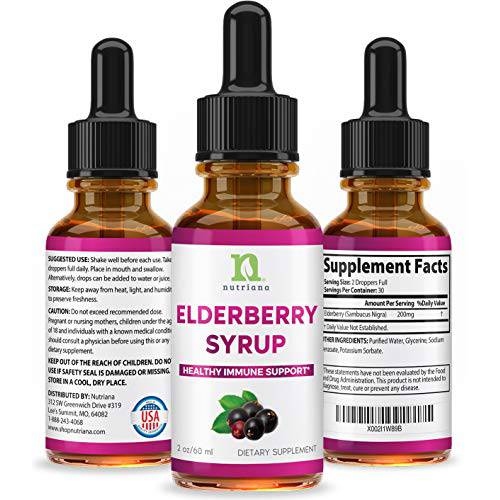Elderberrys Extract Syrup for Adults - Elderberry Extract Liquid Drops for Immune Support - Liquid Elderberry Easy Absorption - 2oz Elderberry Tincture 60ml