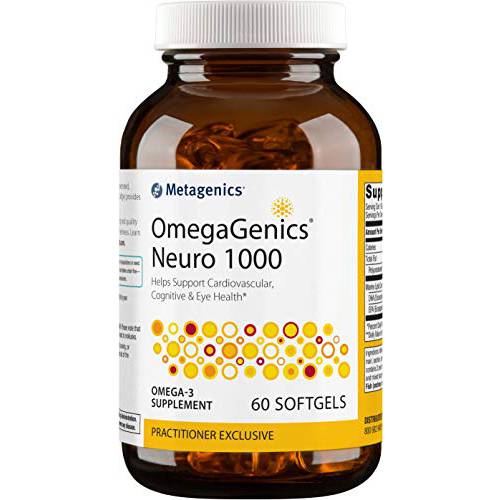 Metagenics - OmegaGenics Neuro 1000, 750 mg DHA and 250 mg EPA, Concentrated, Purified Source of Omega-3 Fatty acids, 60 Count