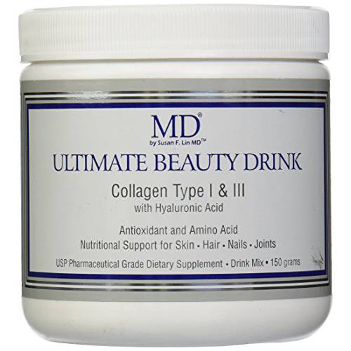 MD Ultimate Beauty Drink Powder CollagenType I & III | Collagen Dietary Supplement with Antioxidants | Provides Nutritional Support to Skin, Hair, Nails, Joints | 150 Grams