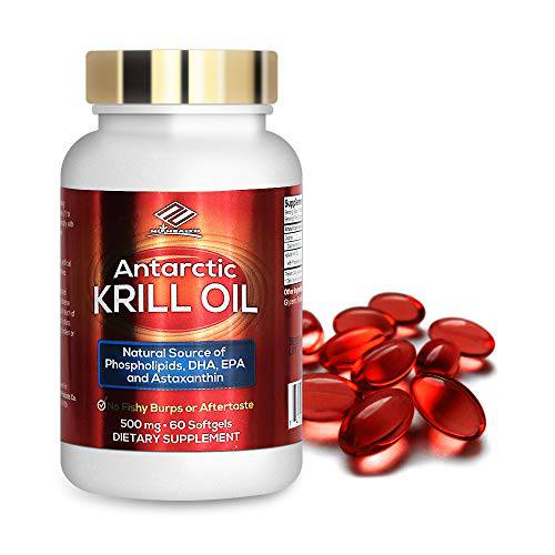 Antarctic Krill Oil Dietary Supplement (500 mg, 60 Softgels)