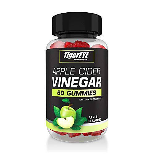 Sugar Free Apple Cider Vinegar Gummies with Vitamin C - Apple Flavored, Extra Strength, Gluten-Free Alternative to ACV Capsules, Drinks, Pills with The Mother, Apple Shaped– (1 Pack - 60 Count)