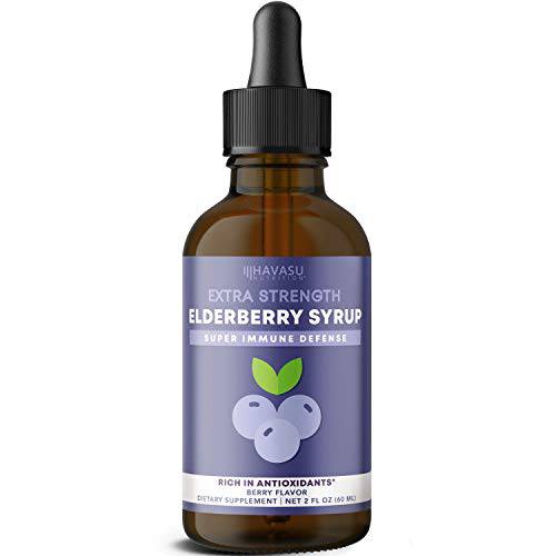Havasu Nutrition Organic Elderberry Syrup [Double Strength] Rich in Antioxidants for Immune Support 2 Ounces
