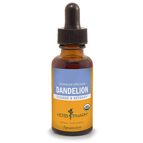 Herb Pharm Certified Organic Dandelion Liquid Extract for Cleansing and Detoxification, Organic Cane Alcohol, 1 Ounce