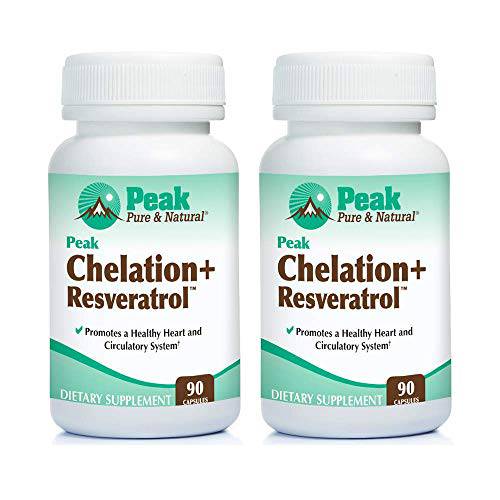 Peak Pure & Natural Peak Chelation+ Resveratrol - Calcium Disodium EDTA - Resveratrol- Malic Acid (2 Pack)