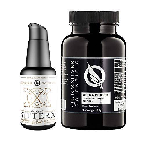 Quicksilver Scientific Natural Detox Set with BitterX Liquid Bitters (1.7 fl oz) + Ultra Binder Detox Powder (120g) - Digestion, Liver + Detox Support (2 Products)