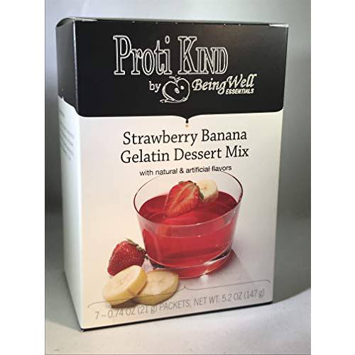 Proti Kind Strawberry Banana Gelatin Mix - 7 Servings - 15 g Protein per Serving