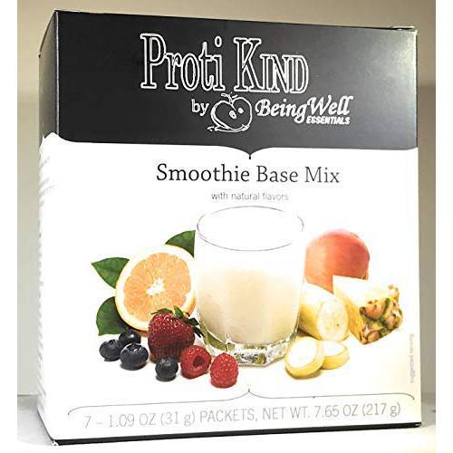 Proti Kind Super Charged Smoothie Base Mix - 7 Servings per Box - Sweetened with STEVIA - 20g Protein -110 Calories