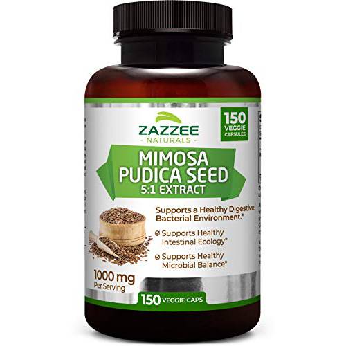 Zazzee Mimosa Pudica Seed 10:1 Extract, 200 Vegan Capsules, 1100 mg, 3+ Month Supply, Potent 10:1 Extract, Non-GMO and All-Natural