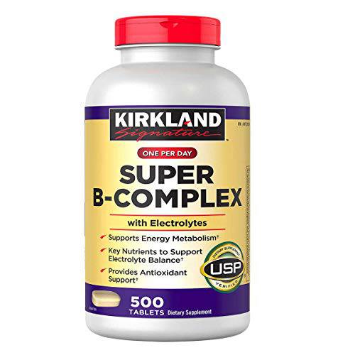 Kirkland Signature jFBCOA One Per Day Super B-Complex with Electrolytes, 500 Tablets (2 Pack)