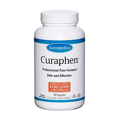 EuroMedica Curaphen - 120 Capsules - Professional Pain Formula - Potent Curcumin & Boswellia with DLPA & Nattokinase - Clinically-Studied Ingredients, Highly Absorbable - 120 Servings