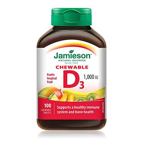 Jamieson Laboratories 1,000 LU Natural Tropical Flavor Chewable Vitamin, 100 Count