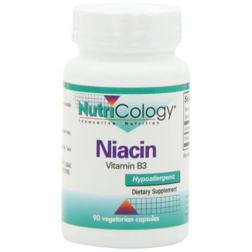 NutriCology Niacin - Vitamin B3, Nicotinic Acid - 90 Vegetarian Capsules
