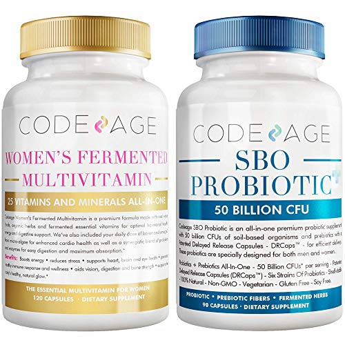 Codeage Daily Immune System Support Multivitamin for Women + Probiotics Bundle