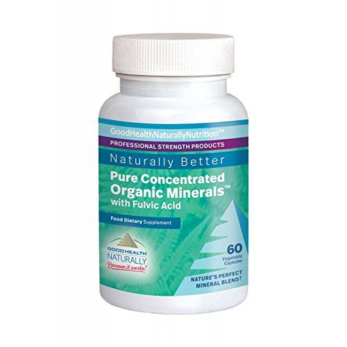 Pure Concentrated Organic MineralsTM - Energy, Stamina | Electrolytes, Trace Minerals, Fulvic Acid - 60 Veggie Capsules