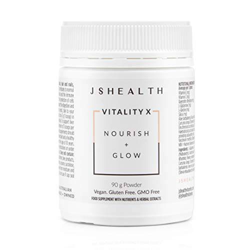 JSHealth Vitamins Vitality X Beauty Powder Supplement with Aloe Vera Ginseng and Vitamins C & E to Nourish Hair Skin and Nails (90g)