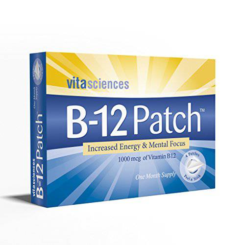 VITA SCIENCES Vitamin B12 Patch | Extra Strength VIT B12 Patches | Men/Women | Boost Energy, Focus, Memory & Metabolism 1 Month Supply | Vita Sciences Powerful B-12 Patch