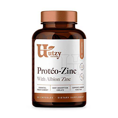 Protéo-Zinc | Chelated Zinc for Immune Health | Albion Chelated Zinc Bisglycinate (TRAACS®) | 60 Capsules | Made in USA